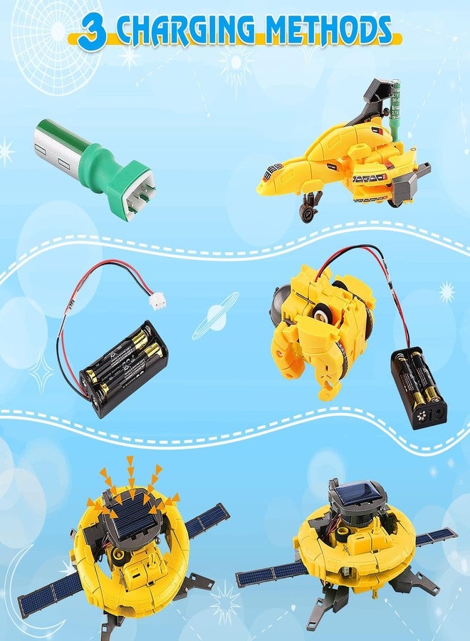 Playsheek STEM Projects for Kids Ages 8-12 Solar Robot Kit 6-in-1 Space Toys for 10-Year-Old Boy Girl Gift Toys Science Kits Christmas Birthday Gifts for 8 9 10 11 12 Year Old, Yellow - Image 5